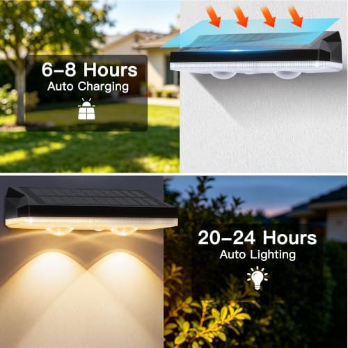 Solar Fence Lights Outdoor 12 Pack, 13 Modes RGB, IP65 Waterproof - Image 4