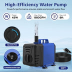 Pond Fountain Pump Kit, 880GPH Submersible Water Pump with Remote Control LED Lights, 3 Spray Patterns, Adjustable Flow, Quiet Operation, for Pond, Garden, Backyard Water Feature - Image 6
