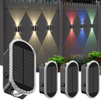 Herzila 4 Pack Solar Fence Lights, RGBW 7-Color Changing Waterproof Top and Bottom Lighting Wall for Landscape/Fence/Patio/Wall/Garden Christmas Solar Lights (2 Installation Modes) by Herzila