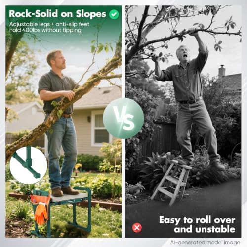 SakerPlus Garden Kneeler and Seat, Heavy Duty Foldable Garden Stool - Image 4