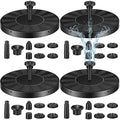 4 Pack Solar Bird Bath Fountain Pump with 6 Nozzle Water Floating Solar Fountain Panel Powered Bird Bath for Pond Garden Fish Tank Pool (6.3 Inch) by Kittmip