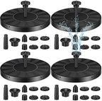 4 Pack Solar Bird Bath Fountain Pump with 6 Nozzle Water Floating Solar Fountain Panel Powered Bird Bath for Pond Garden Fish Tank Pool (6.3 Inch) by Kittmip