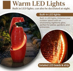Sunlinua 30H Vase Outdoor Water Fountain with Smoothing Flow - Image 3