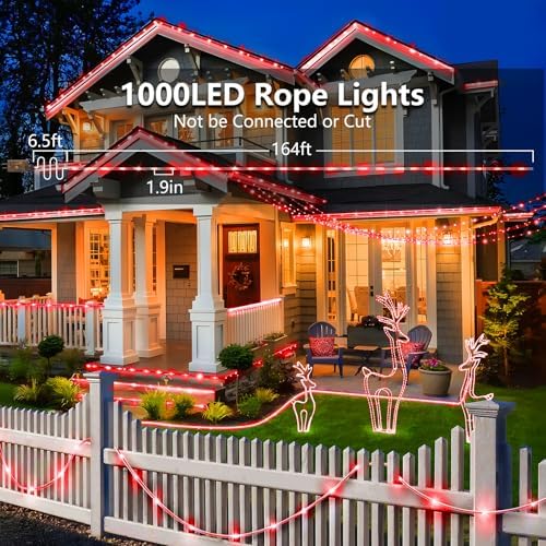 KNONEW 1000 LED Rope Lights Outdoor 164FT Rope Light for Outside Waterproof - Image 4