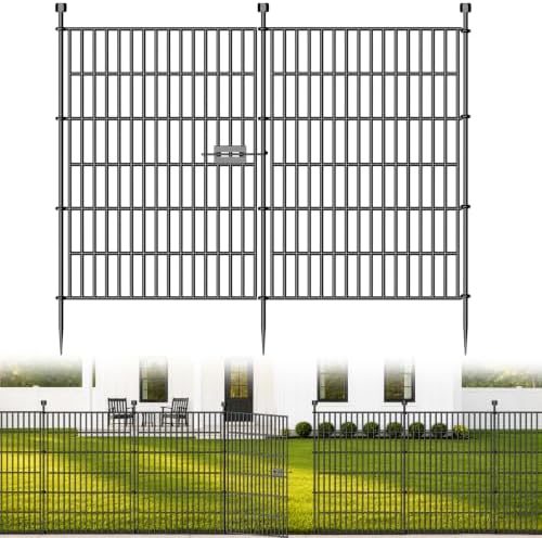 No Dig Garden Fence Outdoor for Yard, 40in (H) x 11.8ft(L) by SecureSpacesCleanerPlaces
