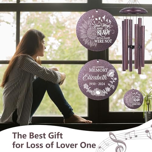 Personalized Sunflower Wind Chimes Memorial for Loss of Loved One - Image 2