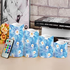 Daisy Flameless Candles with Remote Timer Battery Operated Fake Candles Color Changing Electric Pillar LED Candles Bulk Set of 4 - Image 4