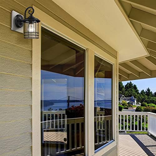 MICSIU 5.5" Wide Compact Narrow Farmhouse Matte Black Porch Light 2 Pack - Image 3