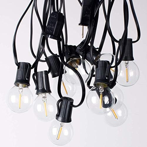 Outdoor String Lights 48ft with 23+2 Spare Bulbs, Shatterproof Dimmable Waterproof, LED 1W 60LM 2200K Warm Glow for Indoor/Outdoor Decoration and Lighting -Black Wire - Image 7