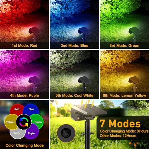 Solar Spot Lights Outdoor, Landscape Spotlights, 12 Pack, Colored - Image 5