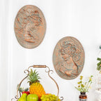 Sungmor Copper Cast Iron Wall Art, Oval-shaped Classical Lady Relief Plaque - Image 6