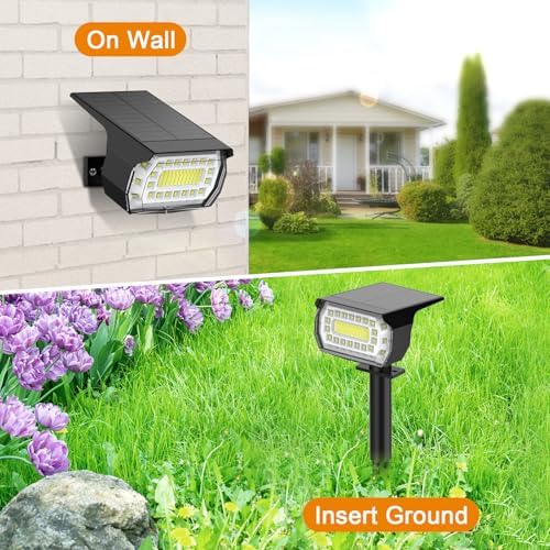 LANSOW Solar Spot Lights Outdoor IP67 Waterproof, 12 Pack/76 LED, Cool White - Image 4