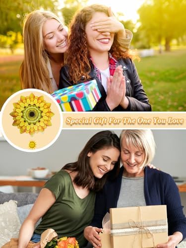 Sunflower Wind Spinners Outdoor Garden Decor for Outside - 12 Inch 3D Stainless Steel Metal Wind Spinners - Sunflower Gardening Gifts for Women, Yard Decorations Outdoor Hanging Decor - Image 6