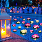 Liliful LED Floating Lotus Lantern Diwali Pool Decor White Pink 3.94&5.91" by Liliful