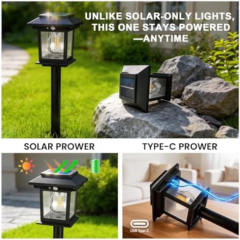 Solar Pathway Lights Outdoor, 6 Pack Bright Solar Lights Outdoor, 3 Auto Modes On/Off, IP65 Waterproof Solar Garden Lights Powered Landscape Lighting for Yard Pathway Landscape Path Patio Camp - Image 6