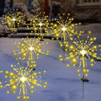 Solar Garden Firework Lights, 4 Pack, Waterproof, 120 LED, Outdoor, Warm White, Pathway, Patio, Party Decorations - Image 4