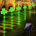 Solar Shamrocks Garden Stake Lights for St. Patrick's Day Decorations Outdoor, 8 Modes Green Lucky Clover Pathway Lights Waterproof St. Patrick's Lights for Yard Lawn Walkway Decor (6 Pack) by ANLTDTC