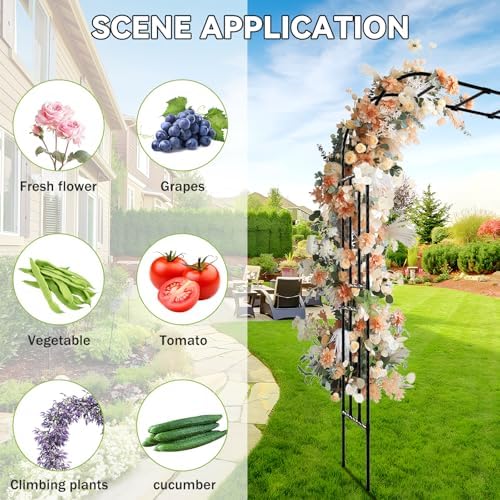 25MM Thickened Garden Arch Trellis – 126"(L) x 105"(H) Arbor - Image 4
