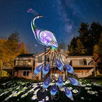 TERESA'S COLLECTIONS 2 Pack Peacock Solar Garden Lights, Metal Garden Decor for Outside, Solar Outdoor Lights Decorative Stake Lawn Ornaments Yard Art for Patio Decorations - Image 2