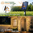 OMIKA 66FT 200LED Vine Fairy Lights Solar Powered, 19 Modes & Timer Ivy String Lights with Remote, Green Leaf Lights for Indoor Bedroom Classroom Office Wall Garden Party Wedding Decor (Warm White) - Image 2