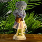 Little Girl Statue with Solar Lights Resin Art Sculpture Decoration for Outdoor, Garden Patio Decoration, Children's Day, Best for Child - Image 5