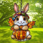Cute Bunny Autumn Leaves Acrylic Suncatcher - Image 3