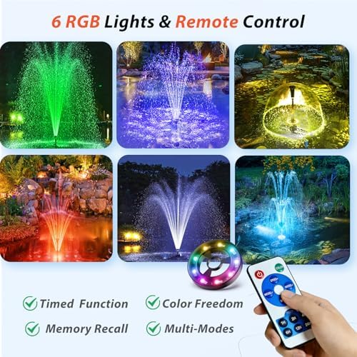 Antfraer Pond Filter with U-V Clarifier, 660GPH Pond Pump and Filter Kit & RGB LED Lights, All-in-One Submersible Pond Fountain for Outdoor Ponds, Koi Ponds, Water Gardens with Remote Control - Image 5