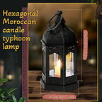Cunhill 12 Pieces Mini Lanterns with Flickering LED Candle Vintage Decorative Hanging Candle Lanterns for Ramadan Wedding Decorations Party Table Centerpiece, Battery Included(Black) - Image 2