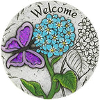 10018542 Welcome Butterfly Garden Stepping Stone, Multicolor by Summerfield+Terrace