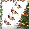 Christmas Solar Kettle Lights Garden Lawn Decorative Lights, Waterproof Hanging Christmas Santa Solar Kettle Light, Watering Can with Cascading Lamp, Stake for Garden Decor (Rainbow Light, 4 Pcs) by Unknown