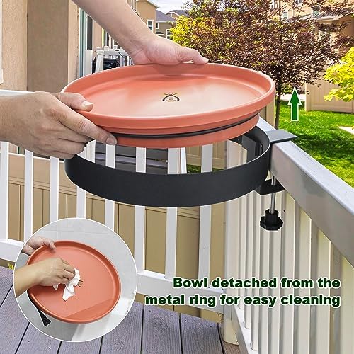 Heated Bird Bath for Outdoors for Winter, 3 Easy Ways to Mount Detachable Bird Bath Bowl, 75W Heated Bird Baths with Thermostatically Controlled for Garden Yard Patio Lawn, Terracotta - Image 4