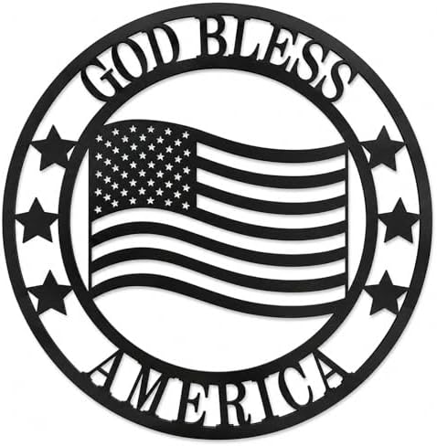 Custom Patriotic Metal Wall Sign Personalized Family Name Last Name Metal Sign American Flag Decor God Bless Personalized Signs Patriotic Home Gift by HZYCYYFC