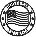 Custom Patriotic Metal Wall Sign Personalized Family Name Last Name Metal Sign American Flag Decor God Bless Personalized Signs Patriotic Home Gift by HZYCYYFC