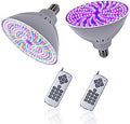 Astra Depot 2pcs Swimming 468-LED RGB Pool Light Bulbs AC 120V 45W Waterproof Color Splash 12 Modes for Inground Pool Aquarium Fountain Pond E27 Socket by AstraDepot