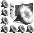 Siatom Solar Ground Lights 8 Pack, IP68 Waterproof Solar In-Ground Light for Outdoor, Flat Landscape Lighting, Garden Disc Light for Pathway, Walkway, and Yard - 8 Pcs (Cool White) by SiatomLighting