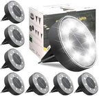 Siatom Solar Ground Lights 8 Pack, IP68 Waterproof Solar In-Ground Light for Outdoor, Flat Landscape Lighting, Garden Disc Light for Pathway, Walkway, and Yard - 8 Pcs (Cool White) by SiatomLighting