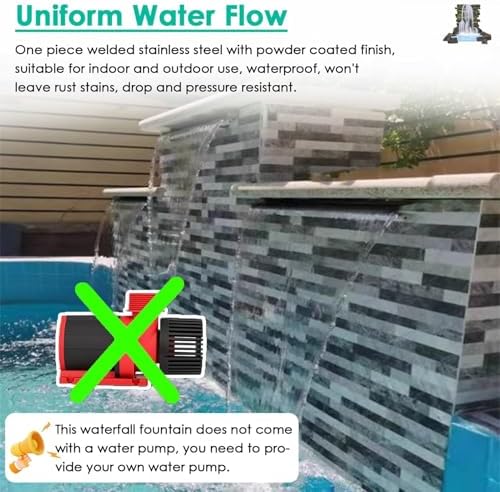Outdoor Wall-Mounted Water Fountain Kit – Stunning Waterfall Feature for Gardens & Pools, Perfect for Enhancing Outdoor Spaces and Creating Relaxing Ambiance - Image 2