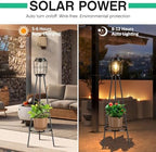 MXwcy Solar Lights Outdoor with LED Edison Bulbs, Solar Floor Lamp with Plant Stands for Garden Yard Pathway Driveway Front/Back Porch Decoration - Image 3