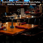 2 Pack Small Cordless Table Lamp for Restaurant, Black Metal Lamp - Image 2