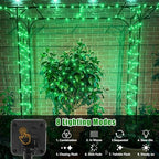 YEGUO 4 Pack Halloween Solar Fairy Lights, Each 33ft 100 LED Green Christmas Lights Outdoor Waterproof, 8 Modes Sliver Wire Solar String Lights - Image 4