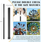LEIFIDE Black 72" h Replacement Pole for Large Wind Spinner, Windmill Replacement Parts, Three-Part Composition, 22mm Thicker Tube, Easy Assembly for Large Metal Wind Spinner (2 Prongs Base) - Image 5