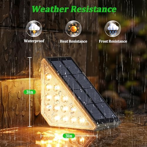 Solar Stair Lights Outdoor Waterproof 16-Pack, Upgraded 2-in-1 LED Warm White and Cool White Solar Powered Step Light for Outside, IP67 Auto On/Off Solar Lights for Front Sidewalk Yard Patio Porch - Image 6