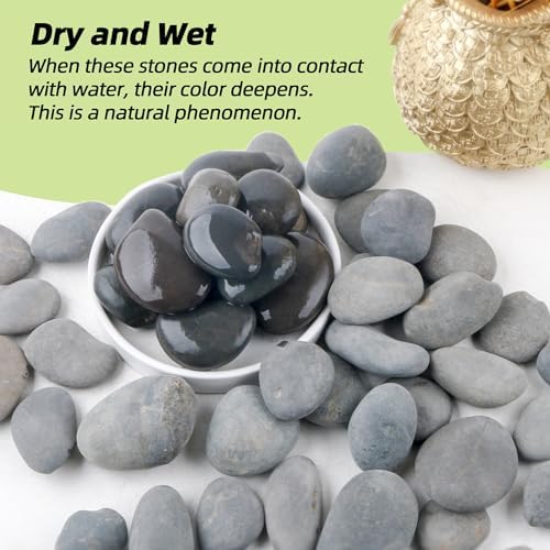 18LB River Rocks,Mexican Beach Pebbles for Plants,Potting,Garden Landscape Stone Paving Stone Grey 1Inch - 2Inch - Image 4