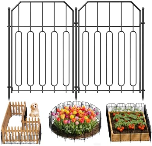 Goovilla Garden Fence, Total 25ft(L) x 21in(H), 25 Pcs, Rustproof Metal by Goovilla