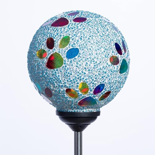 GreaterGood Colorful and Elegant Multicolor Paws Beaded Solar Powered Yard and Garden Decor Stake Outdoor Light (Blue) - Image 3