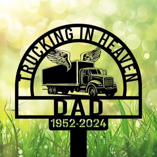 Custom Box Truck Grave Marker – Memorial Garden Stake with Angel Wings, Trucker Remembrance Gift, Loss of Loved One (Box Truck with Angel Wings) - Image 3