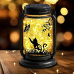 YJFWAL Solar Cat & Butterfly Lanterns Outdoor Waterproof - Cat Lover Gifts for Women Mom Grandmom Birthday Mothers Day, LED Hanging Mason Jar Fairy Lights for Garden Yard Patio Decor by YJFWAL