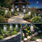 Sparkblaze 12 Pack Solar Pathway Lights Outdoor, Modern Classic Solar Garden Lights, Auto On/Off Landscape Lighting for Yard, Lawn, Patio, Walkway, Waterproof Solar Stake Lights. (12, Cold White) - Image 4