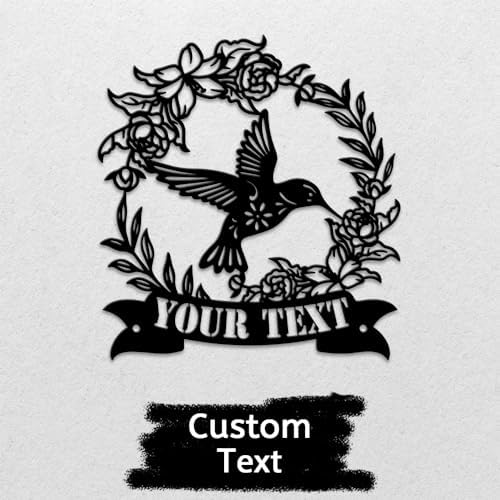 MeMate Personalized Garden Metal Signs Outdoor Décor, 8" - 24" Garden Signs Metal, Hummingbird Flowers Garden Signs to Personalize, Shed Shed Sign, Rustic Plaque - Image 2