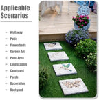Stepping Garden Stone Square Step Gardening Stones with Pebble, Outdoor Walkway Stepping Lawn Stone Set Concrete Material, 31x21cm Tiles for Decorative Garden Path(Color:A Set) - Image 4
